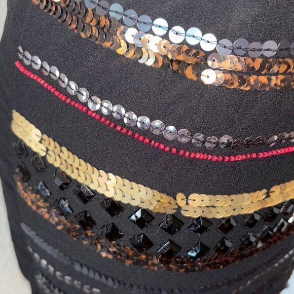 Rock & Republic sequin/beaded black mini skirt XS/2 - Picture 4 of 9